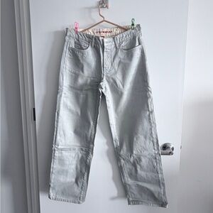 NWOT Metallic Palazzo silver Straight-Leg Jeans size 28